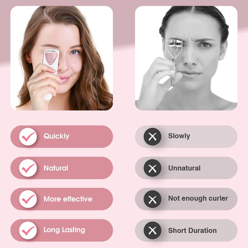 TOUCHBeauty Rizador de pestañas profesional calentado con almohadilla de repuesto