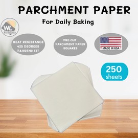 Worthy Liners 9 X 9 Inch 250 Sheets | Parchment Paper Squares | Made is USA | Nonstick Precut Baking Grilling Air Fryer Steaming Bread Cookies
