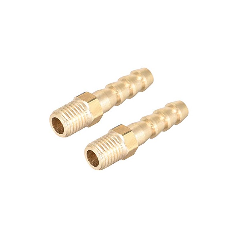sourcing map Brass Connector Eric Plug with Barbed Hose Nozzle