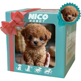 [2025 Model] Puppy Pet Robot Robot My Realistic Puppy Dog Robot Cute Moving Companion Circle Keepsake Playtime (Maroon)