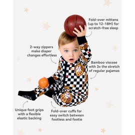babee Reshinee Bamboo Viscose Baby Footie Pajama, Zipper Pajamas for Baby Boys & Baby Girls, Sleep & Play Footed Pjs 3-6M