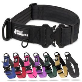 Ridge Ramblers Premium Heavy Duty Dog Collar with Quick Release Metal Buckle - 1.5in Wide Military Grade Tactical Dog Collar with Thick Soft Neoprene Lining and Reinforced Nylon