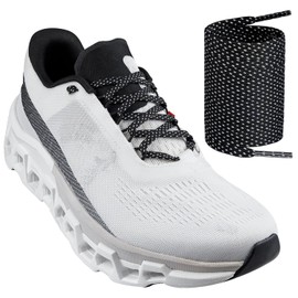 Endoto Shoe Laces for ON CloudMonster,7MM Flat Shoelaces Replacement Women Men Sneakers Strings(Color:Black&White,Size:36Inch)