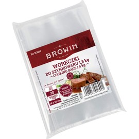 BROWIN® Plastiktüten zum Schinkenkochtopf 313215 | Praktische und hochwertige Folienbeutel für den Schinkenkocher | 0,8 kg Kapazität - Set mit 20 Stück | Einwegbeutel für müheloses Schinkenkochen