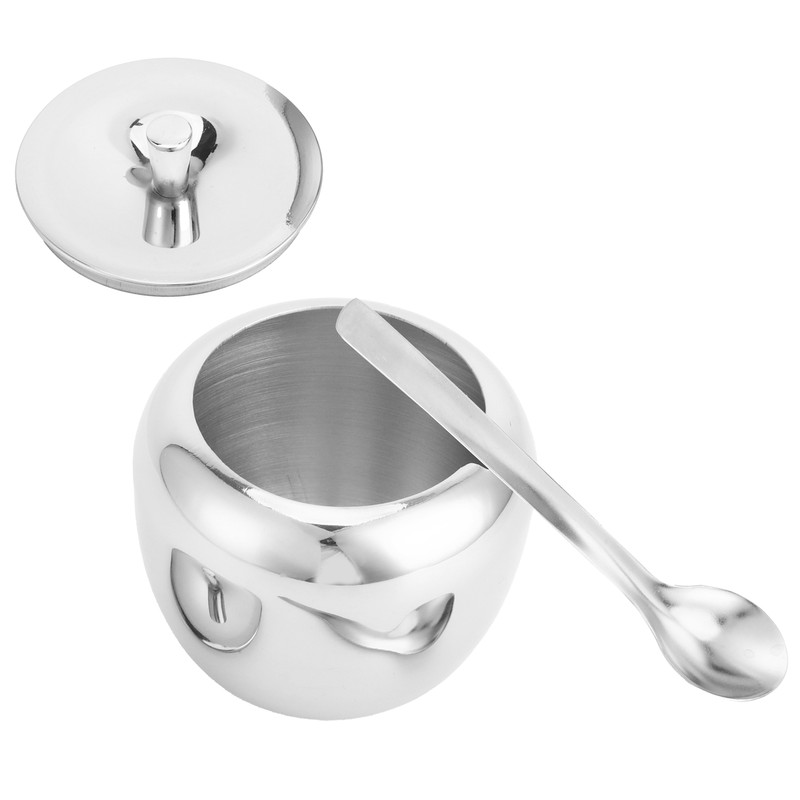 Stainless Steel Sugar Jar Seasoning Jar Spice Container with Lid