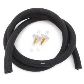 5 Feet - 1/4" 6mm Vintage Motorcycle Cloth Wrapped Fuel Line & 2 Clear Filters Set