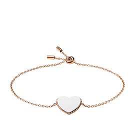 Fossil JF03644998 Women's Link Bracelet Stainless Steel Rose Gold, Stainless Steel, No gemstone