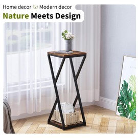 VonDream Tall Plant Stands Indoor, 2 Tier Pedestal Stand, Corner Plant Stands for Indoor Plants Multiple, Small Side Table for Indoor Plants, Tall Plant Table