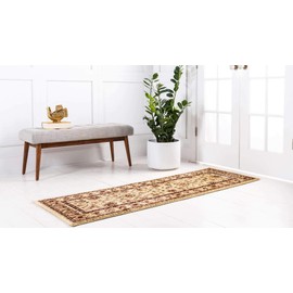 Unique Loom Voyage Collection Traditional Oriental Classic Intricate Design Area Rug, 2' 7" x 10' Runner, Cream/Brown