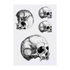 4 x 'Skull' Temporary Tattoos - Water Resistant, Skin-Safe, Non-Toxic