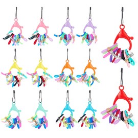 DELORIGIN 140Pcs Knitting Needle Stoppers Knitting Needle Hugger Accessories Stitch Holders for Knitting Needle Point Protectors Gadgets Double Pointed Knitting Needle End Caps with Storage Clasps