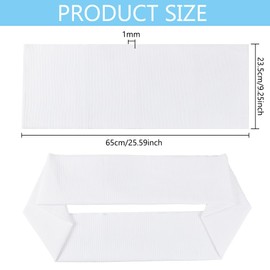 BENECREAT 25.6x9.2 Inch Cotton Ribbing Fabric for Cuffs, White Ribbed Knit Fabric, Knit Trim Fabric for Sewing Waistbands Neckline Collar Trim