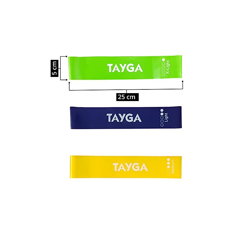 Tayga Set de 3 Mini Bandas de Resistencia Ligera para