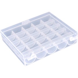 ISCRIO Bobbins Case,25 Slots Bobbins Box Transparent Class 15 Sewing Machine Bobbins Organizer Box 2 Pack