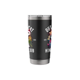 Outdoor Cat Hiking Club Vintage Adventure Pets Watercolor Stainless Steel Insulated Tumbler