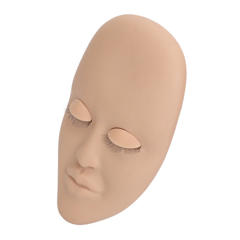 Eyelash Extension Mannequin Head with 6 Pair Replacement Eyelids Soft