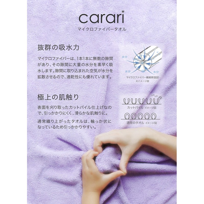 CBJAPAN Carari One Bath Towel, 3x Water Absorbency Microfiber, Yellow,