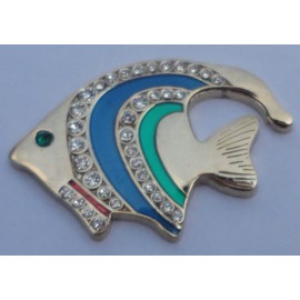 Tropical Fish Golf Ball Marker with Hat Clip - Crystal Golf Ball Markers for Women & Men - Custom Ball Markers Golf Accessory for Putting Green, Fun Gift Idea for Golfers