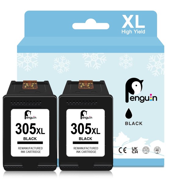 Penguin 305XL Black Printer Cartridges for HP DeskJet 2820e Cartridges