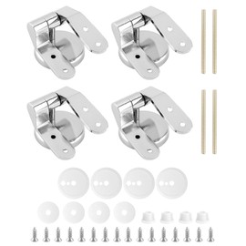 QWORK Toilet Seat Sturdy Hinge Replacement Parts, 2 Set Stainless Steel Hinge Mountings with Bolts and Nuts