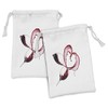 Ambesonne Wine Fabric Pouch Set of 2, Heart Shape Spilling