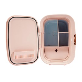 LyeXD Mini Fridge, 12L/12.68Qt Beauty Fridge for Cosmetic Storage, Portable Cooler & Warmer, Compact Refrigerator for Makeup, Lipstick, Skincare, Drinks (Pink)
