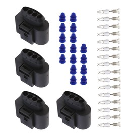 EMSea 4 Sets Car 4 Pin Female Connectors with Female Terminals & Seals Car Ignition Coil Female Connector 1J0973724 Compatible with VW Compatible with