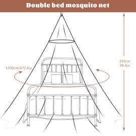 Thboxes Mosquito Net for Bed, White Bed Canopy Large Dome Hanging Bed Net for Single Double Bed King Size Beds Baby Crib Great for Indoor Outdoor Use