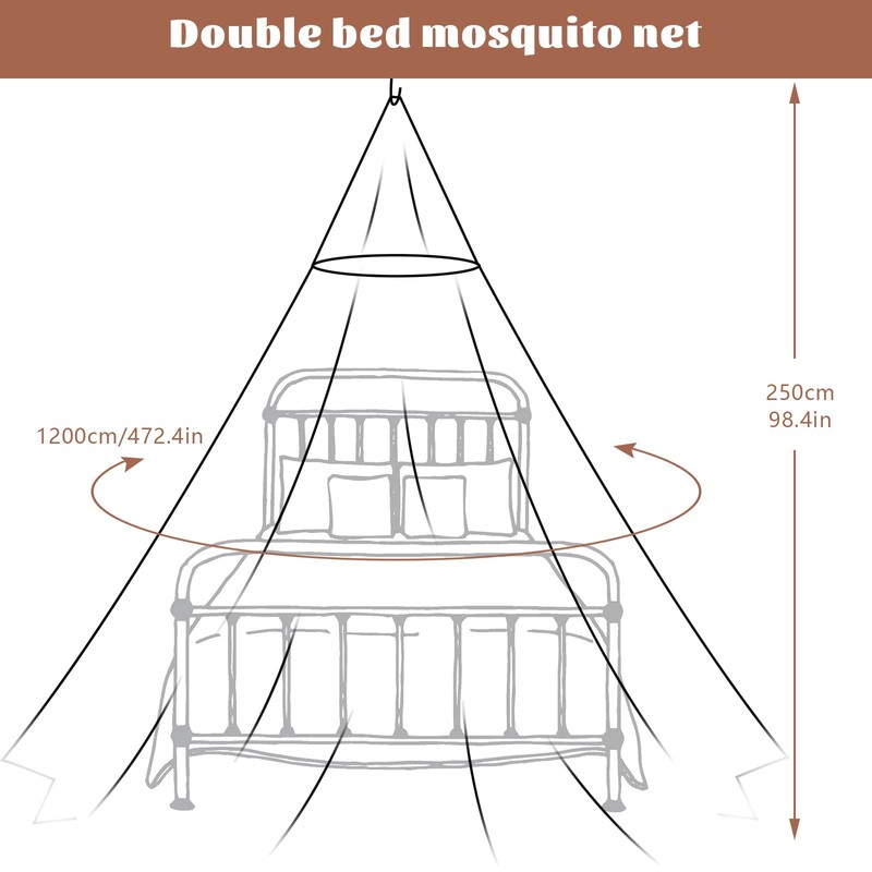 Thboxes Mosquito Net for Bed, White Bed Canopy Large Dome