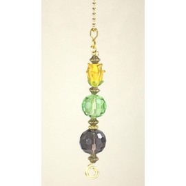 Amber Rose, Green, Purple Lampwork Glass Light or Ceiling Fan Pull