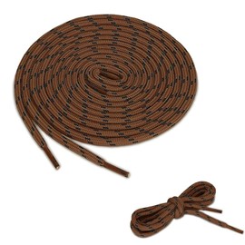 [TOKYOba] Shoelaces, Round Laces, For Mountain Climbing Shoes, Durable, 47.2 inches (120 cm), 55.1 inches (140 cm), 63.0 inches (160 cm), brown & black