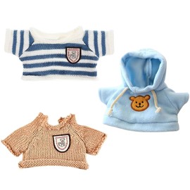 3 PCS Bear Clothes Set, Cute Teddy Bear Outfits for Stuffed Animals, Build A Bear Clothes for DIY Plush Dolls, Soft and Durable Hooded Bear Costumes for 20cm Bears