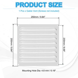 PATIKIL 10x10 Inch Aluminum Vent Cover, Screen Air Grille Ventilation Cover HVAC Louvered Grill Built-in Mesh for Home Kitchen Fireplace Bathroom Wall Ceiling, Silver