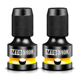 MTO 3/8-Inch Square Drive to 1/4-Inch Hex Socket Adapter, 2PCS Quick Release Impact Bit Holder, for Impact Wrench Ratchet, CR-MO