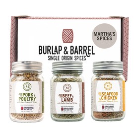 Martha Stewart Spice Trio – Elevate Every Meal! Three Signature Blends Featuring Single-Origin Spices from Burlap & Barrel – Perfect for Beef, Lamb, Pork, Poultry & Seafood – 3 Full Size Jars