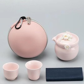 Scizorito Travel Tea Set, Mini Kung Fu Tea Set,Lightweight Design with Tea Infuser Portable Bag for Outdoor Picnic (Plum Blossom)