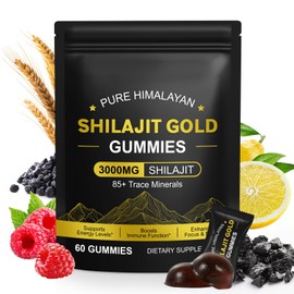 Shilajit Gummies for Men & Women, Enhanced Strength Gummies for Overall Wellness, Natural Himalayan Gold Shilajit Gummie Rich in Ashwagandha, Gokshura, Energy Boost and Endurance, 60 Gummies