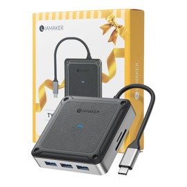 USB C Hub, IAMAKER 8 Port USB-C Hub Multiport Adapter, 4K@60Hz HDMI Port & 1Gbps Ethernet & 100W Power Delivery & 3 Port USB 3.0 Data Ports & SD and TF Card Reader, USB C Splitter Dongle