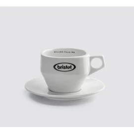 Bristot Porcelain Latte Cups with Saucers | Premium Collection Dolomit Latte Cup | 10.03 oz/Set of 6