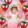 10 PCS Strawberry Foil Balloons, Strawberry Party Decorations, Reusable 19*24inch