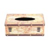Tissue Box Organizer Composite Wood Leather Rounded Edges Premium Texture