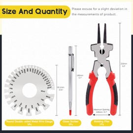 Mardatt 8" 6 Function MIG Welding Pliers, Dual-Sided Gage Standard Metal Gauge Measurement and Tungsten Carbide Scriber for Metal Sheet (3 Pack)