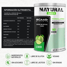 Bcaas  Glutamina Aminoácidos Natural Green 500g Sabores