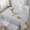 Hodeacc Plaid Tablecloth, Cotton Linen Tablecloth, White/Black Plaid Non-fading, Dustproof,