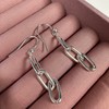 Sterling Silver Triple Link Chain Hook Drop Earrings