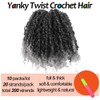 Cisinpo Yanky Twist Crochet Hair 8 Inch 10 Packs Pre-Twisted