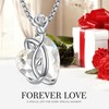 Ziallaly Rose Heart Pendant Women's Silver Plated Necklace, Crystal Birthstone