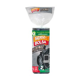 Servi-Bolsa Fleximax Bolsas Para Basura Extra Jumbo En Rollo, 93 x 119 cm, Color Negro - 1 Paquete x 20 Bolsas
