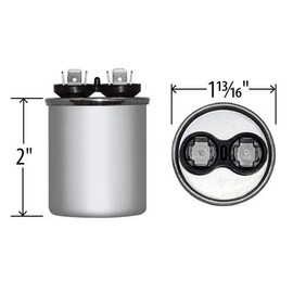 C370R / 97F9012-70 uF MFD x 370 VAC Industrial Replacement Capacitor Round Fits GE Genteq