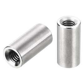 sourcing map Round Weld Nuts, M6 x 10mm x 20mm Weld On Bung Female Nut Threaded - 201 Stainless Steel Insert Weldable 20pcs